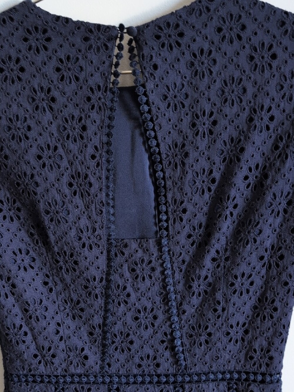 Daniel Cremieux Navy Eyelet Lace Fit-and-Flare Dress - Picture 4 of 5